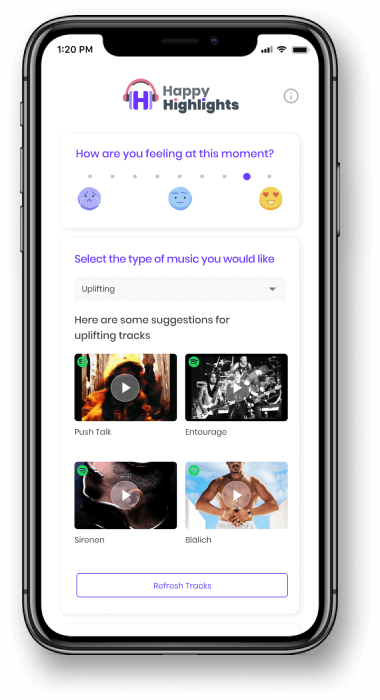 Happy Highlights App Screen
